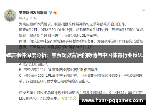 魏震事件深度分析：禁赛罚款背后的隐情与中国体育行业反思